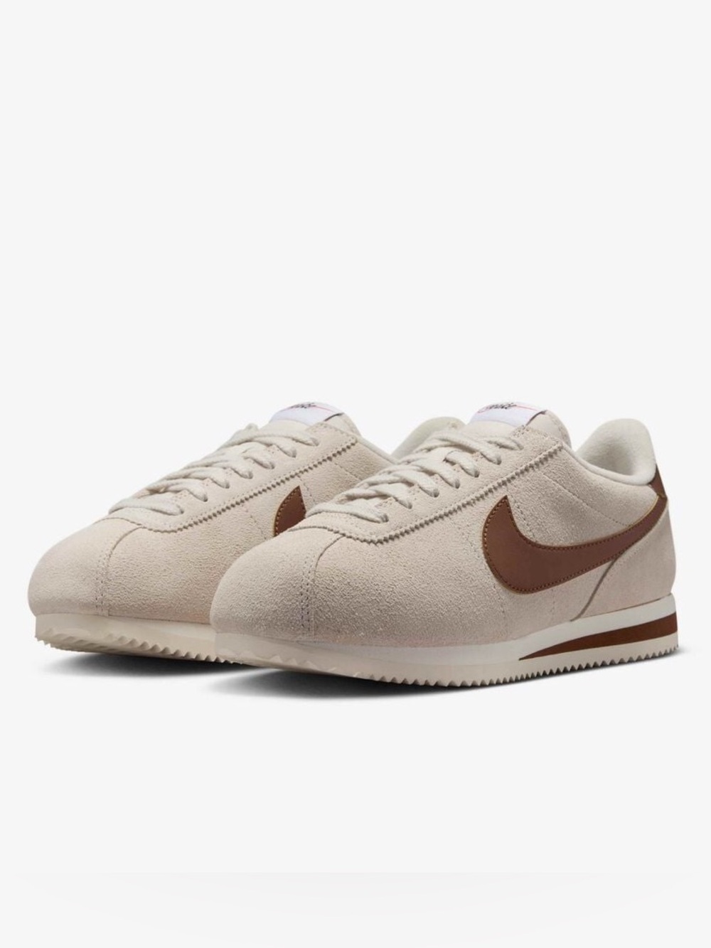 Nike Cortez Suede Lace Up Low Top Light Orewood Beige Brown Neutral Sneakers 8.5